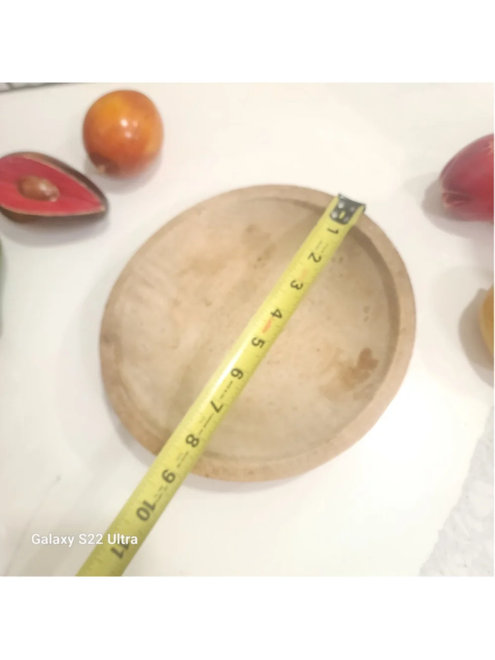 Munising Wood Bowl with Hand Carved Wooden Fruit Set Farmhouse Dec